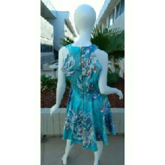 Modcloth Closet London Dress Blue Floral Size 10 - Picture 2 of 4